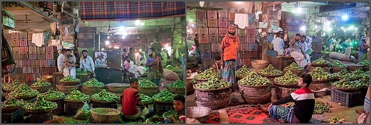 Indoor market at Kawran Bazaar, Dhaka