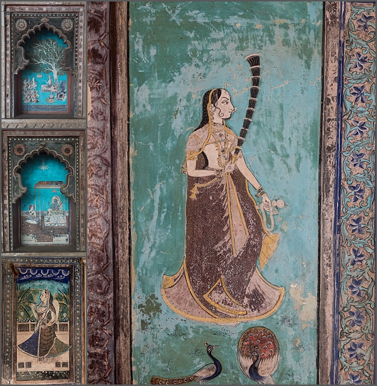 Wall art in the palace at Bundi