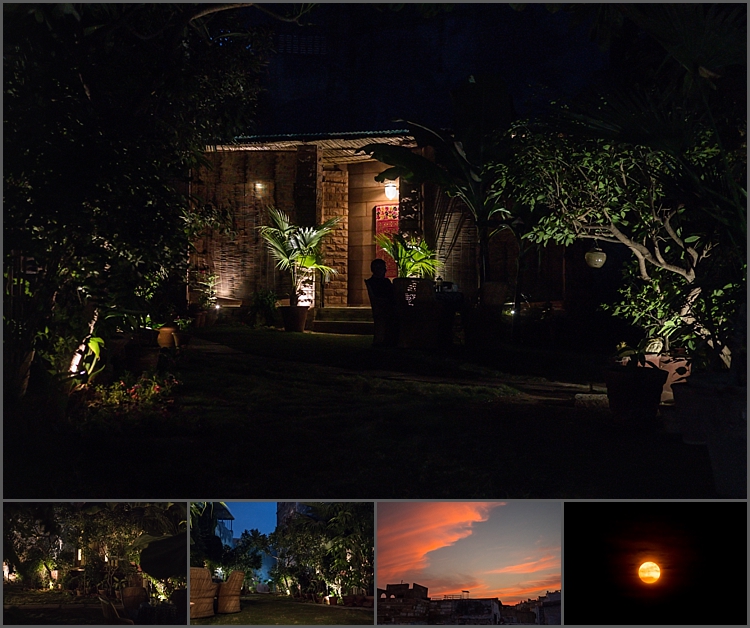 A peaceful evening at Bristow's Haveli in Jodhpur with a super moon