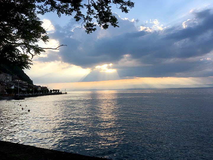 Beginning of a sunset over Lake Geneva by Meillerie