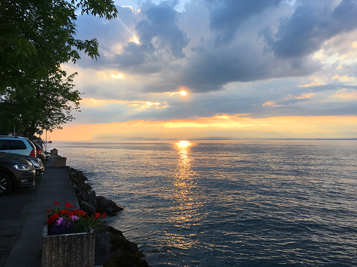 Sunset over Lake Geneva by Meillerie