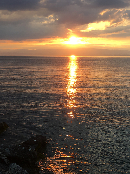 Beautiful sunset over Lake Geneva by Meillerie