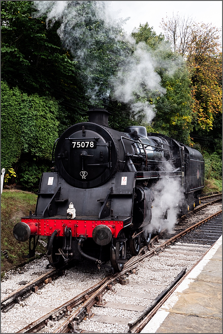 Engine 75078 at Oxenhope station by Maggie Booth Photography