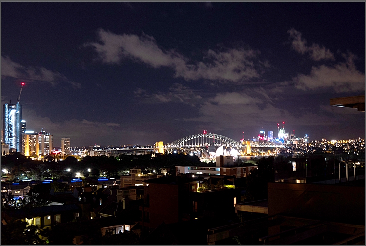 Landmarks of Sydney at night